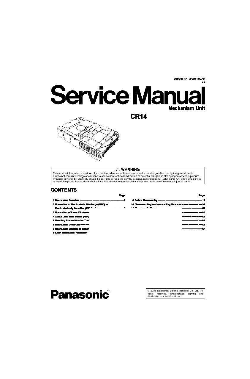 panasonic pd-z84m operating manual 1987