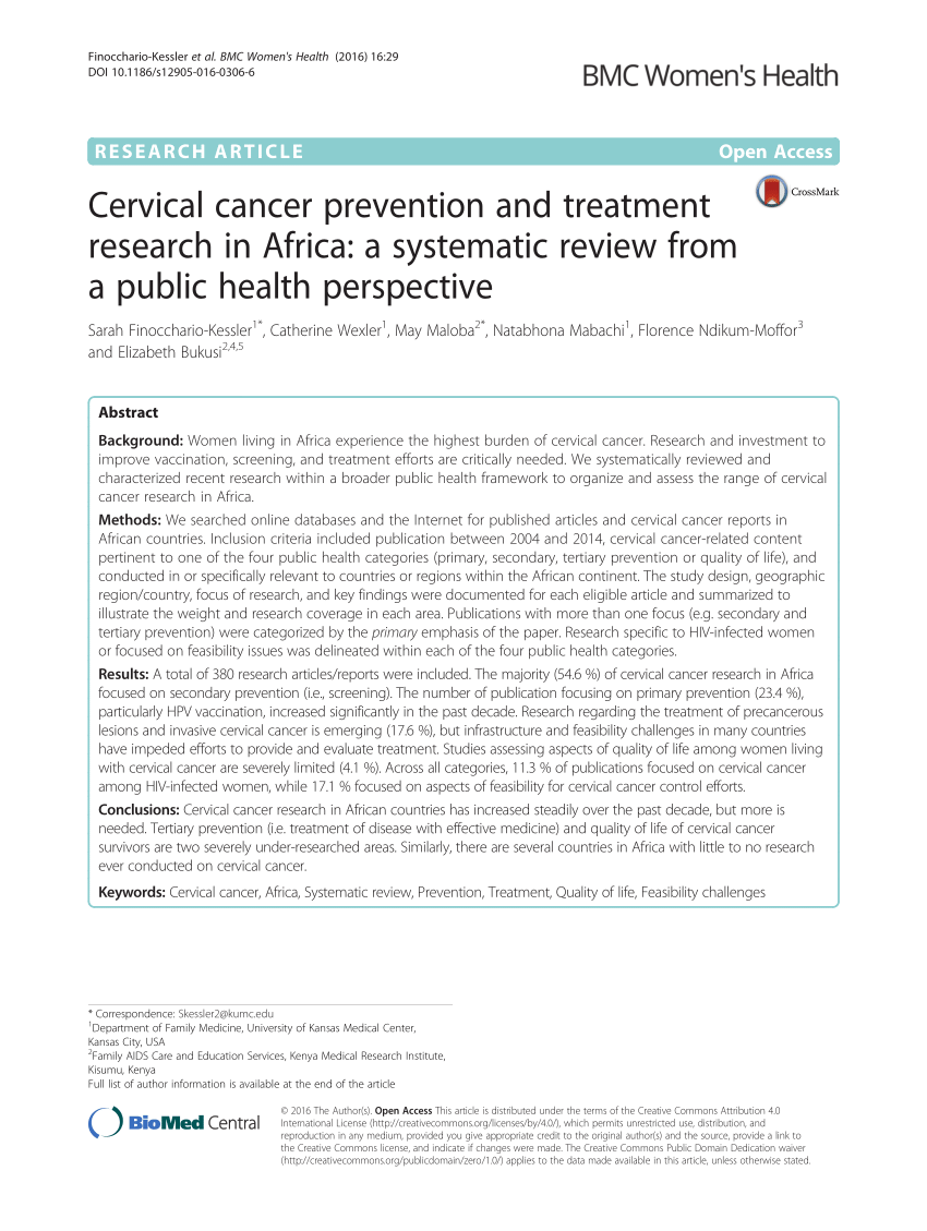 prevention of cervical cancer pdf