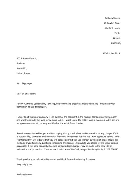 sample letter of request for permission to travel