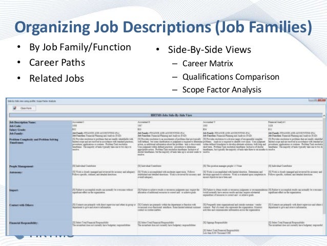 sample job family matrix