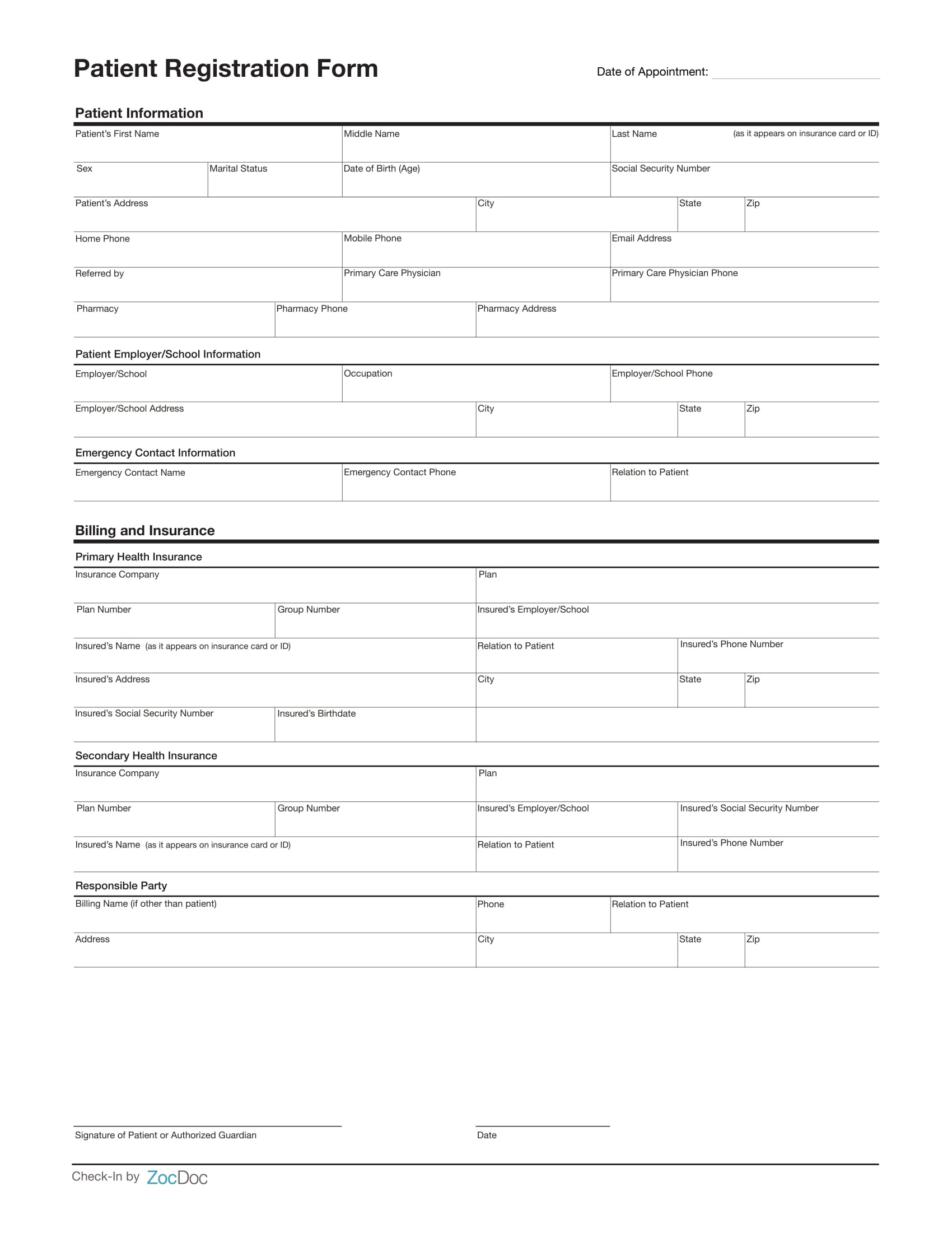 sample doctor enrolment form